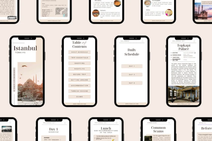 Istanbul mobile travel itinerary gallery contents
